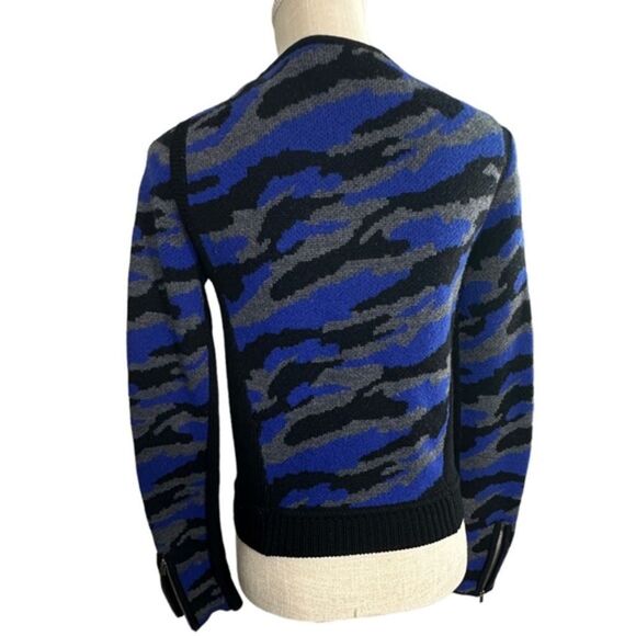 Diane von Furstenberg moto sweater Jacket XS St Regis Full Zip 100% Wool - Picture 7 of 15